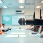 Amplify classroom interaction using the microphone epsion with a sleek pendant design.