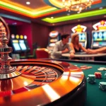 Engaging scene of players at a blackjack table showcasing Nhà cái Solarbet's thrilling gambling experience.