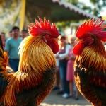 Witness high-stakes action at 69vn.rodeo's thrilling chicken fighting event.