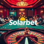 Solarbet offers an exhilarating setting for live online poker games, featuring vibrant tables, roulette wheels, and excited players.